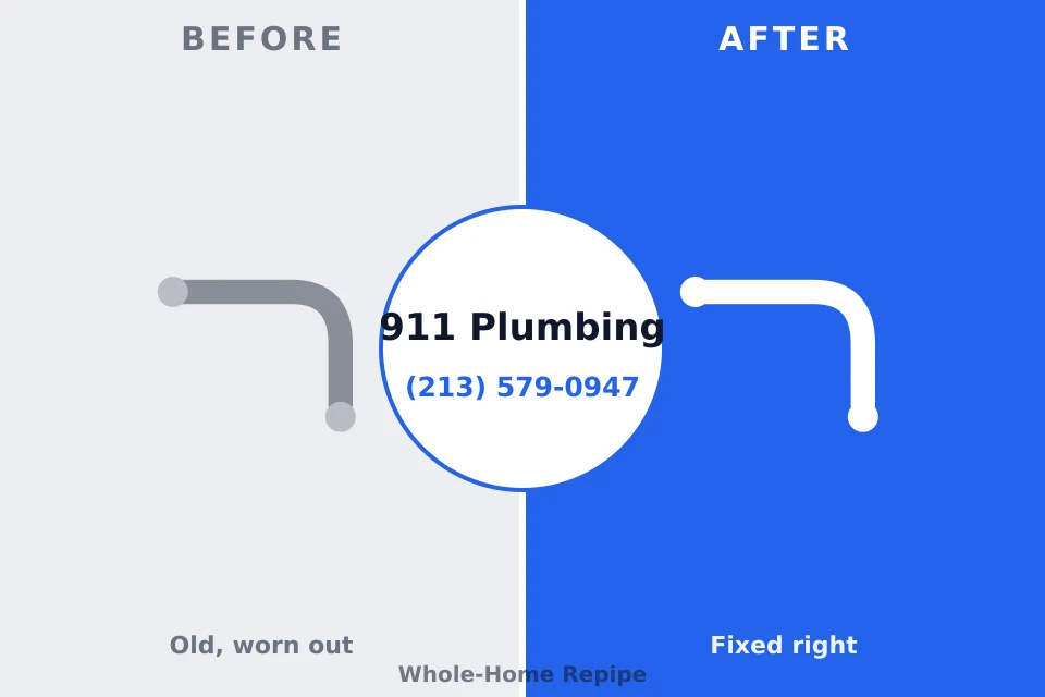 Before and after: plumbing repair Odenville, AL